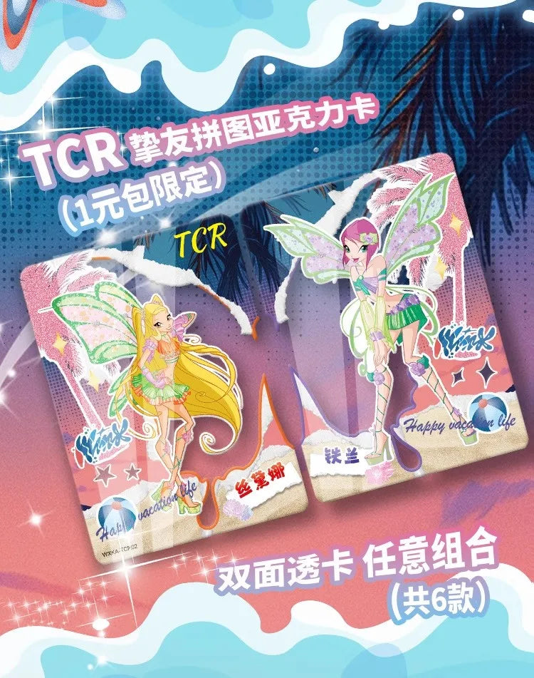 Genuine Winx Club Card Magic Bag Fairy Bag Fairy Wonderland Cards Bloom Stella Flora Anime Cards Toys Customized Birthday Gifts