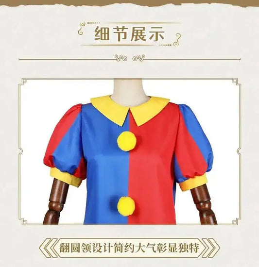 SS69 The Amazing Digital Circus Pomni Cosplay Costume Polyester Uniform Set