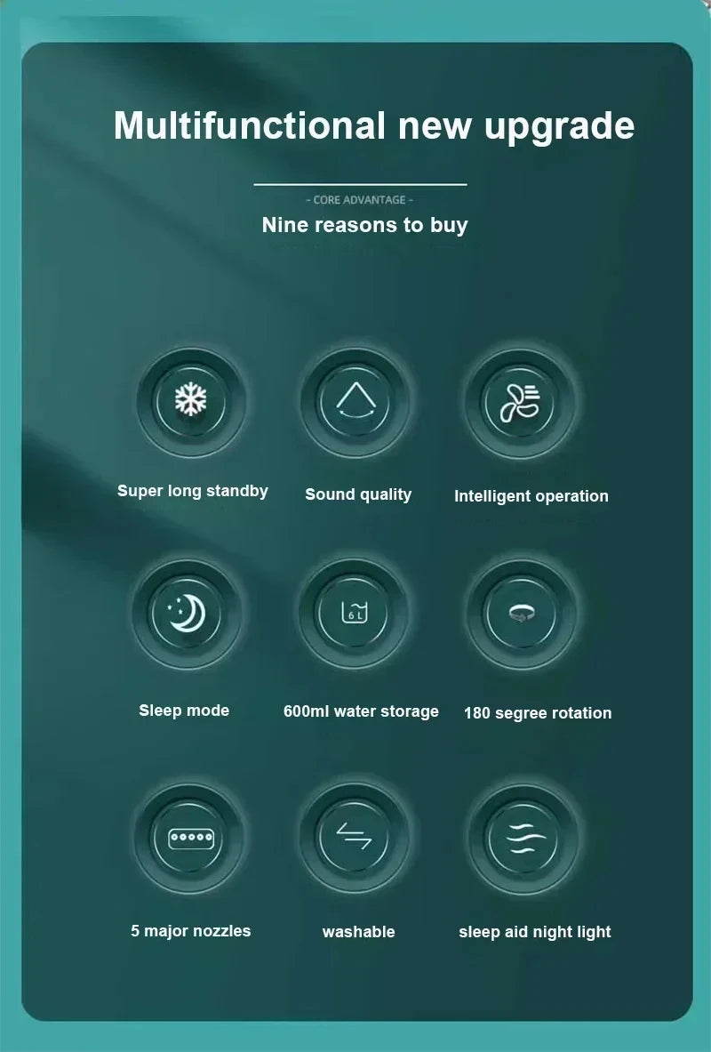 New 3 In 1 Fan AIr Conditioner Household Mini Air Cooler LED Night Light Portable Humidifier Air Adjustment Fan Office Home Fan SS69