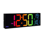 16-Inch LED Digital Wall Clock with Remote & 9 RGB Colors