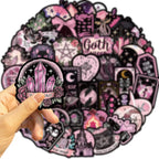 10/30/50PCS Black Pink Gothic Style Magic Witch Cartoon Sticker DIY Phone Laptop Luggage Skateboard Graffiti Decals Fun for Toy SS69