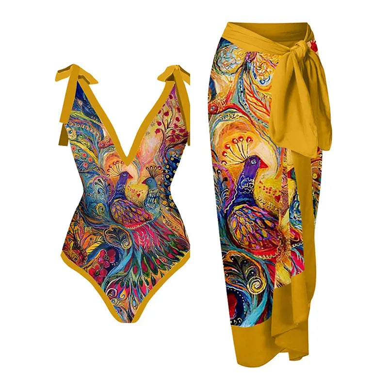 2023 New Arrival Push Up Women Bikini Set Floral Printed Ruffle Bikinis Strappy Bandage Swimwear Brazilian Biquini Bathing Suit SS69