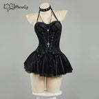 MEOWCOS Women's Misa Gothic Corset & Layered Skirt Set