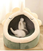 Cartoon Cat Cave Bed, Foldable Cotton Pet Sleeping Mat