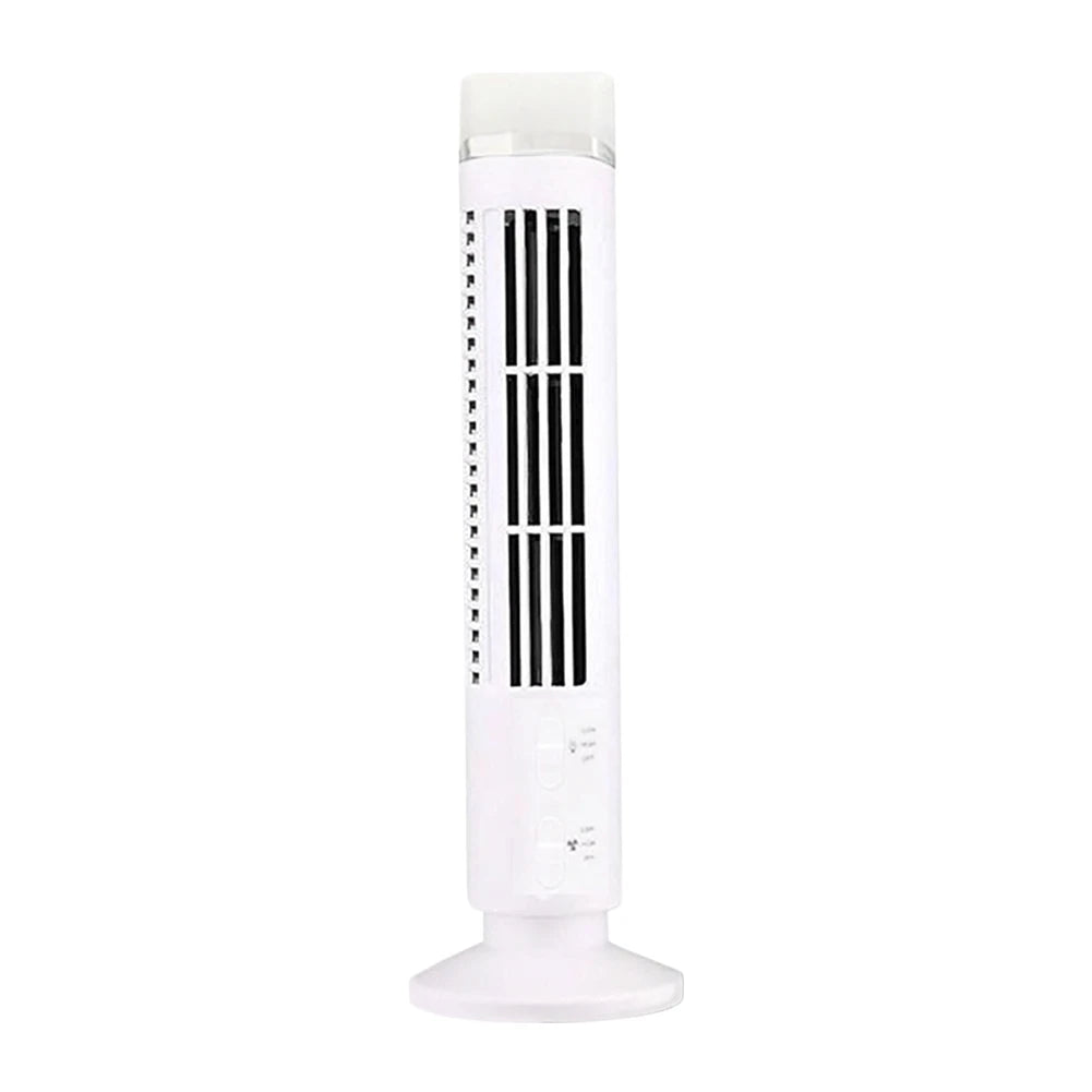 Alloet Bladeless LED Tower Fan, 2-Speed USB Portable Electric Desk Fan