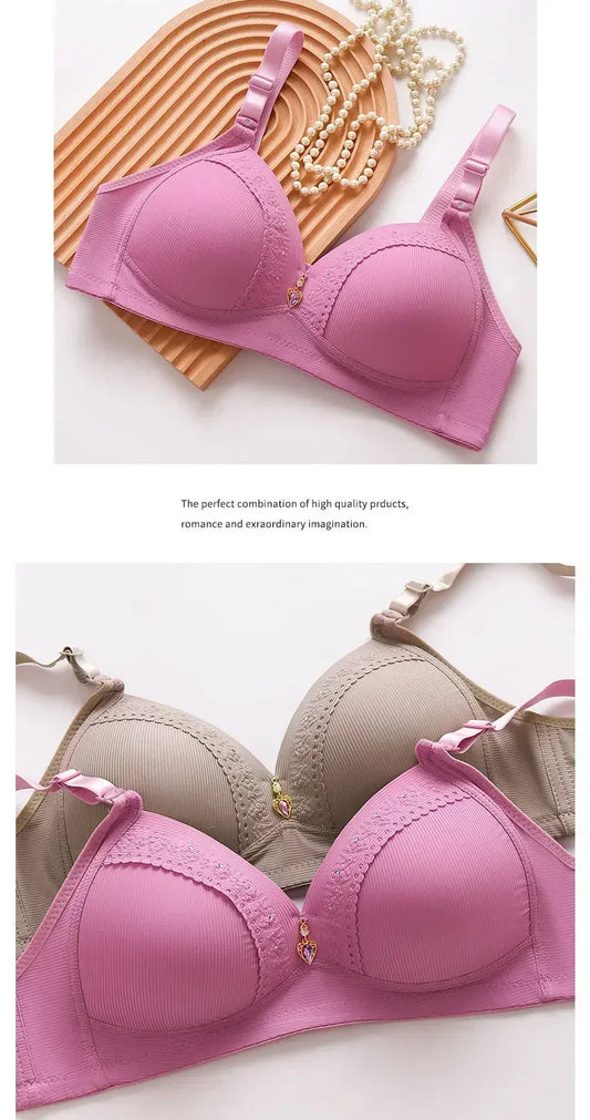 SS69 Cotton Full Cup Bra with Gathered Side Support and No Steel Ring