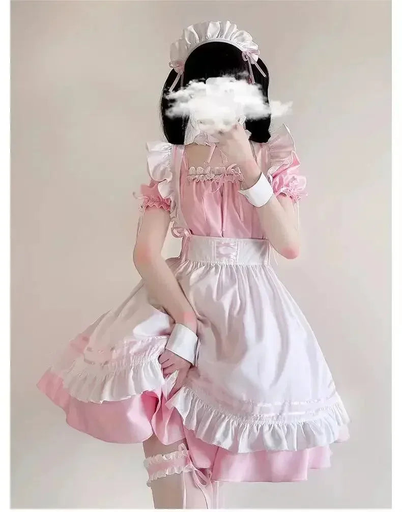 Black Pink Lolita Maid Costumes Cute Girls Women Lovely Maid Cosplay Costume Animation Show Japanese Outfit Dress Clothes S-5XL - SS69
