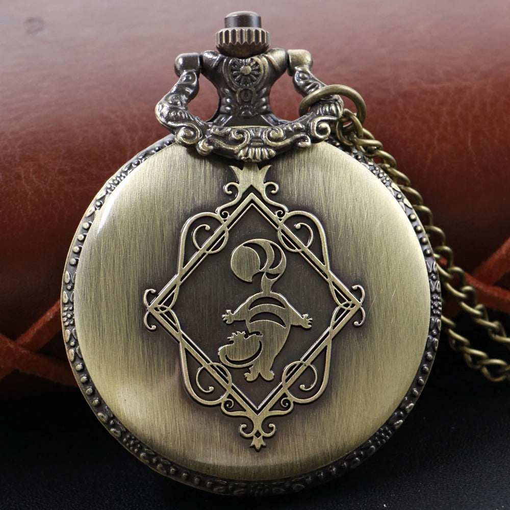 Bronze Fairy Tale Girl Pattern Steampunk Quartz Pocket Pocket Watch for Men and Women Universal Decorative Jewelry Necklace Gift SS69