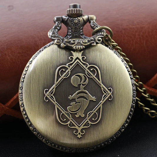 Bronze Fairy Tale Girl Pattern Steampunk Quartz Pocket Pocket Watch for Men and Women Universal Decorative Jewelry Necklace Gift SS69
