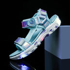 Girls' LED Sandals - Hook & Loop Closure, Anti-Slip EVA