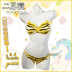 Anime Lum Urusei Yatsura Cosplay Costume Wig Lamu Cosplay Swimsuit Women Sexy Bikini Swim Wear Halloween Party Outfits Socks