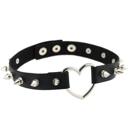 1Pc Harajuku Gothic Spike Rivet Star Necklaces Collares Hip Hop Rock Black Bowknot PU Lace Leather Sexy Y2K Girl Choker Jewelry SS69 7.69 W4613