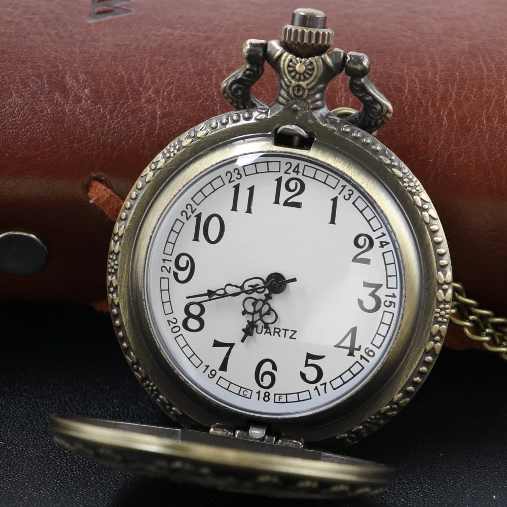 Bronze Fairy Tale Girl Pattern Steampunk Quartz Pocket Pocket Watch for Men and Women Universal Decorative Jewelry Necklace Gift SS69