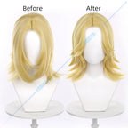 Steel Ball Run JOJO SBR Johnny Joestar Cosplay Wig JoJo's Bizarre Adventure Golden Blonde Layered Hair Star Print Beanie Hat