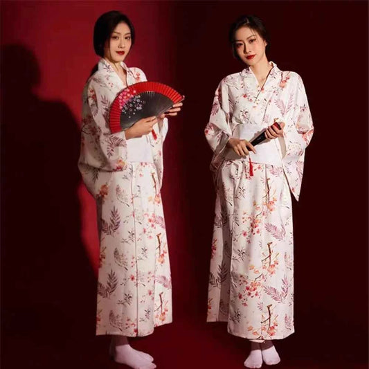 Printed Floral Traditional Japanese Kimono Elegance Asian Sakura Girl Kimono Dress Japanese Style New