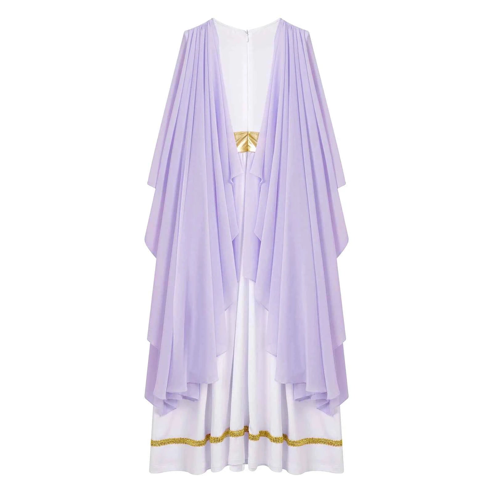 Halloween Ancient Greek Toga Costume Grecian Sleeveless Gown Dress Shawls Flowy Tulle Dress Cosplay Performance Costume
