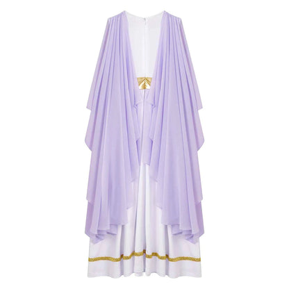Halloween Ancient Greek Toga Costume Grecian Sleeveless Gown Dress Shawls Flowy Tulle Dress Cosplay Performance Costume