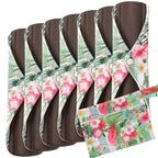 8pcs/Set 7pcs Cloth Menstrual Pad Mama Sanitary Reusable Soft Washable Charcoal Period Napkins +1pc Bonus Free Mini Wet Bag