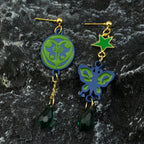 Anime JoJo Bizarre Adventure Drop Earrings Cosplay Props JOJO Kakyoin Noriaki Butterfly Cherry Earrings Ear Clip Jewelry Gift