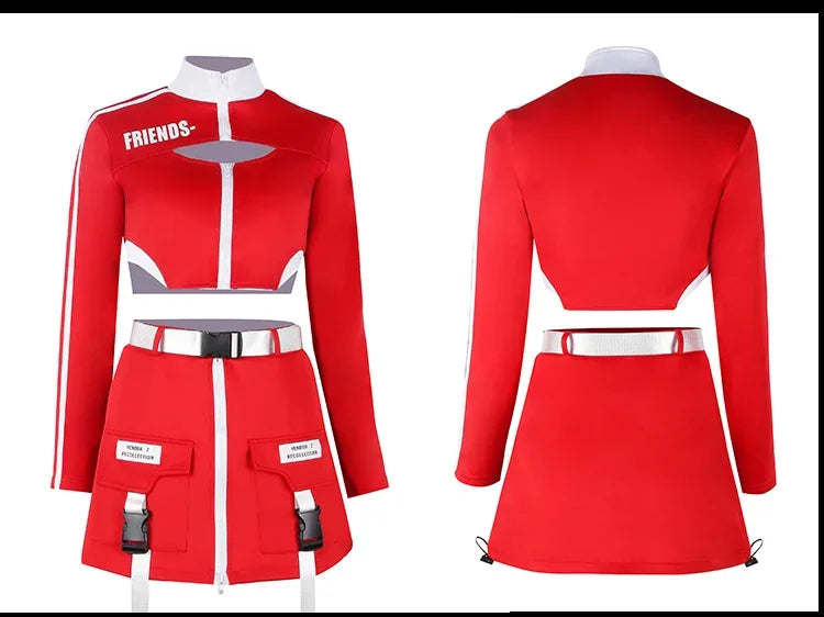 Women's Red Jazz Dance Performance Suit