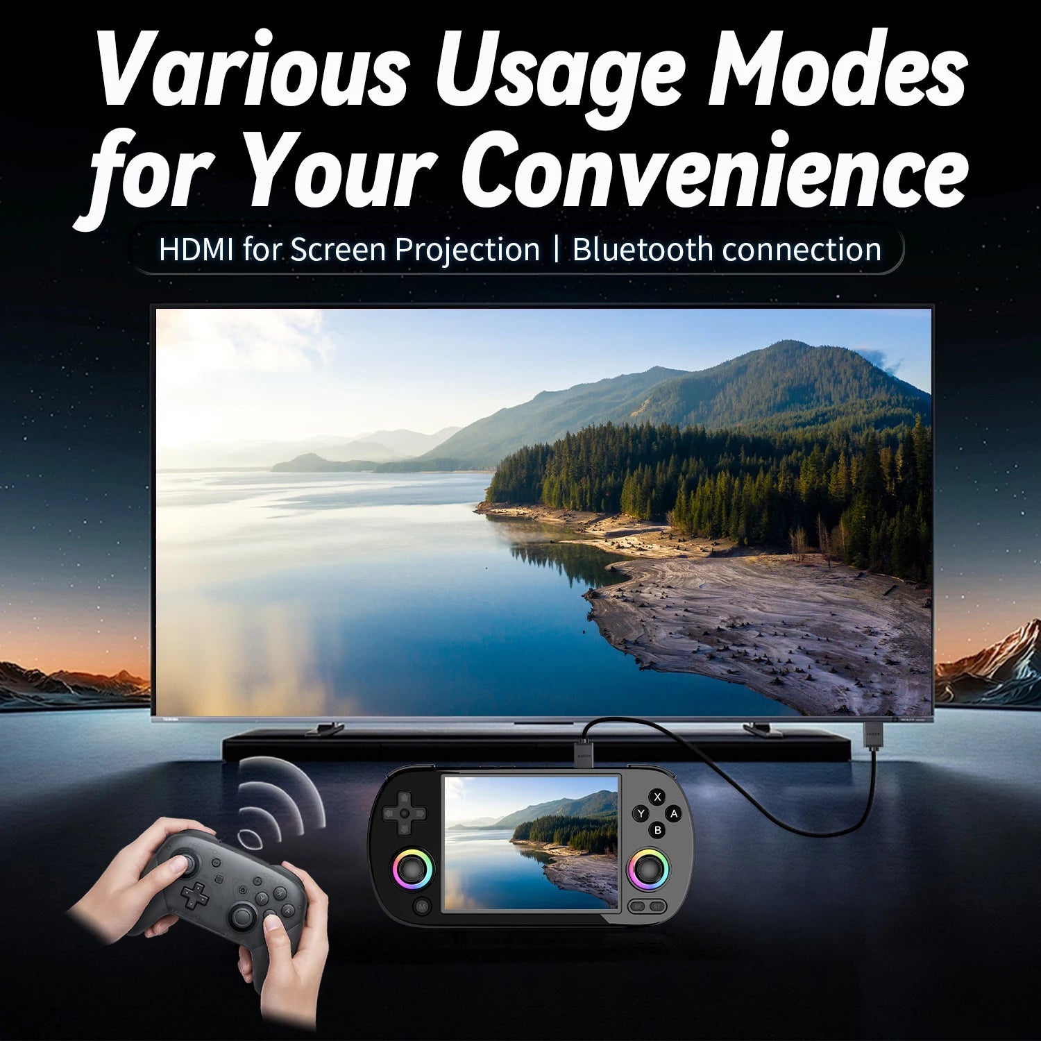 ANBERNIC RG40XX H Handheld Game Console Linux 64-bit System 4.0 inch IPS 3200mAh Retro Video Gaming Console 64G 5000+ Games Gift SS69