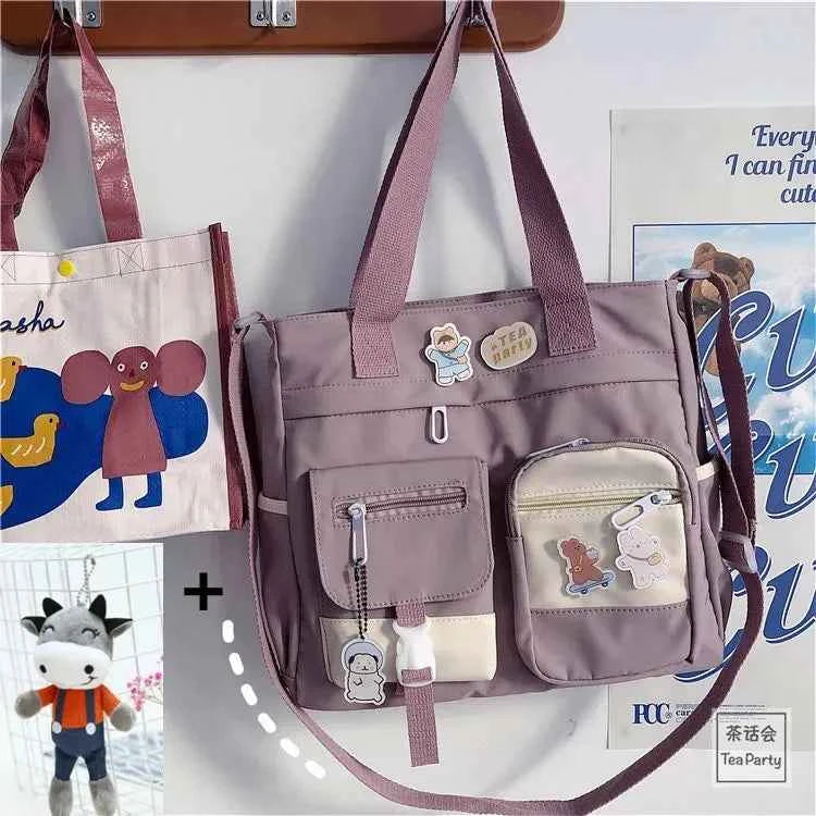 Nylon Waterproof Canvas Women Handbags Shoulder Bag Japanese Ladies Messenger Bag Student School Crossbody Bags for Girl Satchel