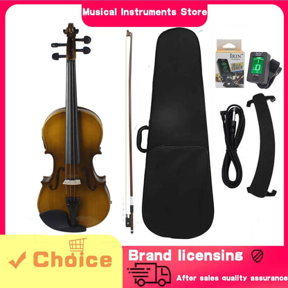 IRIN Acoustic Violin EQ Electric Electroacoustic 4/4 Violin for Performance String Instrument Equipped With Tuner Accessories
