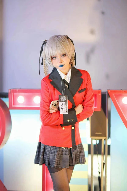 Anime Kakegurui Cosplay Costume Kirari Momobami Uniform Yumeko Sayaka Compulsive Gambler Japanese School Girl Pleated Skirt Suit SS69
