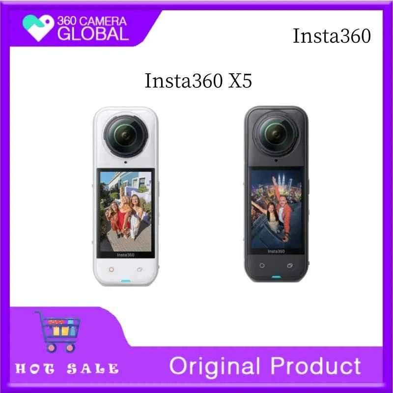 Insta360 X5 - Waterproof 8K 360° Action Camera, Leading Low Light, 3-Hour,Triple AI Chip Design Battery,