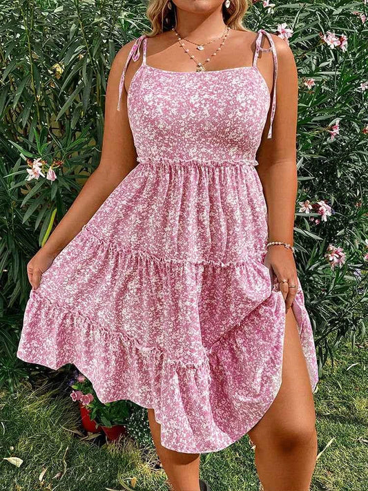 Plus Size 2025 Summer New Women's Halter Backless Hollow Out Short Sleeve Dress Bohemian Mini Floral Dress Best of Summer