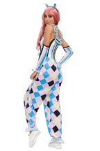 Women's Naughty Clown Costume Jumpsuit with Headwear & Gloves