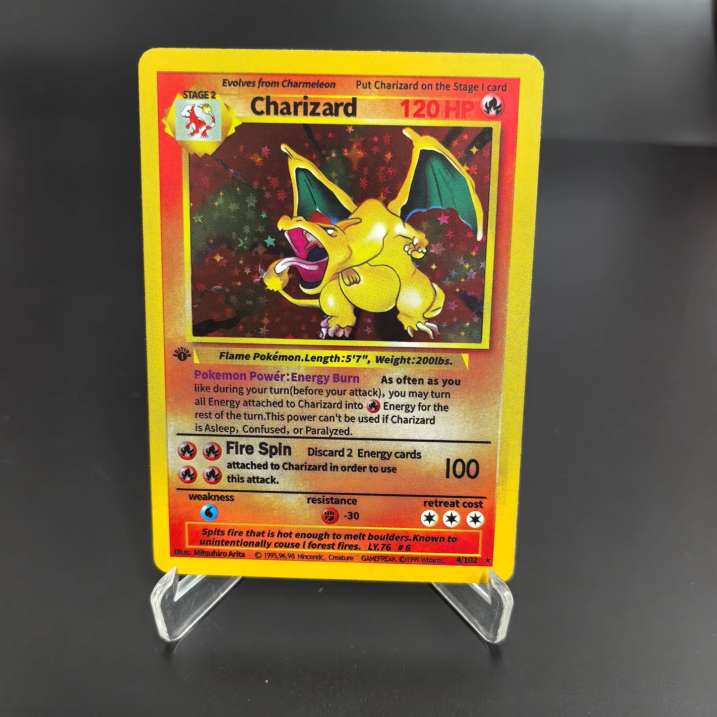 1996 First Generation Pokemon Trading Cards Rare Edition with Charizard  Mewtwo Venusaur Blastoise Classic Game Anime Gift Toys SS69 9.69 ZZXXK-1Pcs-9