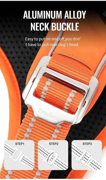 TRUE LOVE Pet Harness No Pull Nylon Reflective Dog Harness Adjustable Comfortable Control Step-in Brilliant Truelove TLH5654
