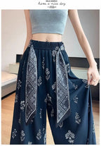 Women's Floral Print Wide Leg Pants - High Waist Casual Trousers