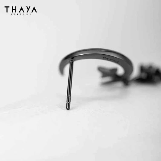 Thaya Original Design Star and Moon Earrings S925 Silver Needle Studs Earring For Women Vintage Earring Fashion Crystal Jewelry