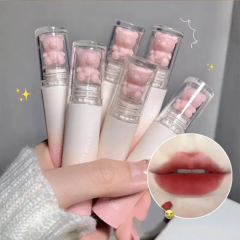 Cute Lip Glaze Girl Chestnut Pink Lip Mud Korean Makeup Girl Lip Gloss Makeup Cosmetics Velvet Waterpoor Lipstick SS69