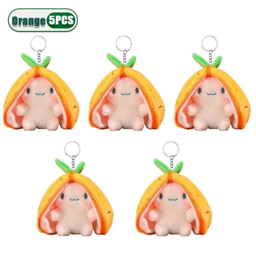 Funny Strawberry Carrot Rabbit Plush Toys Stuffed Into Fruit Transform Soft Animals Bunny Doll For Boys Girls Birthday Gift