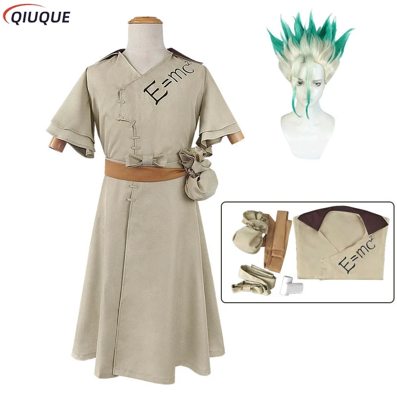 Senku Ishigami Cosplay Costume Wig Halloween Christmas Carnival Party Outfit Role Play Suit Comic Con Clothing