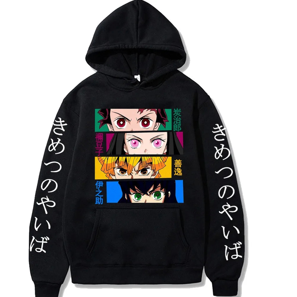 Harajuku Demon Slayer Plus Size Hoodie Kamado Nezuko Graphic Print Women Sweatshirts Long Sleeve Fashion Female Streetwear SS69 21.69 Black15 / 4XL