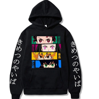Harajuku Demon Slayer Plus Size Hoodie Kamado Nezuko Graphic Print Women Sweatshirts Long Sleeve Fashion Female Streetwear SS69 21.69 Black15 / 4XL