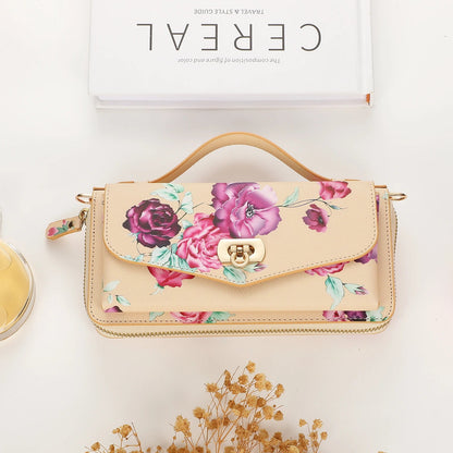 Phone Case Smartphone Android Cases Samsung Galaxy S25 Ultra Accessories Magsafe Wallet Luxury Lanyard Leather Zipper Flower Bag SS69 41.69 Khaki / Galaxy S22 5G