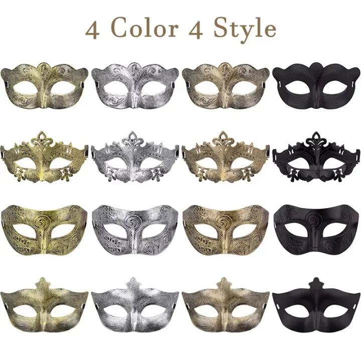 Masquerade Masks Bulk - Antique Vintage Venetian Carnival Party Costume