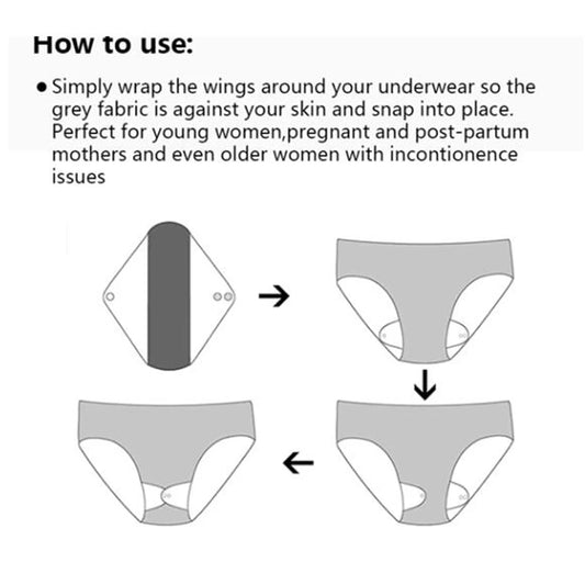5PCS Reusable Menstrual Pads Heavy Flow Women Menstrual Period Washable Sanitary Napkin Organic Bamboo Charcoal Cloth Pad