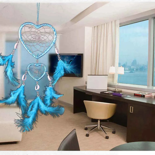 Indian Pink Purple Feather Dreamcatcher Love Wall Hanging Room Decor Handmade Aesthetic Retro Dream Catcher Wind Chime Ornament