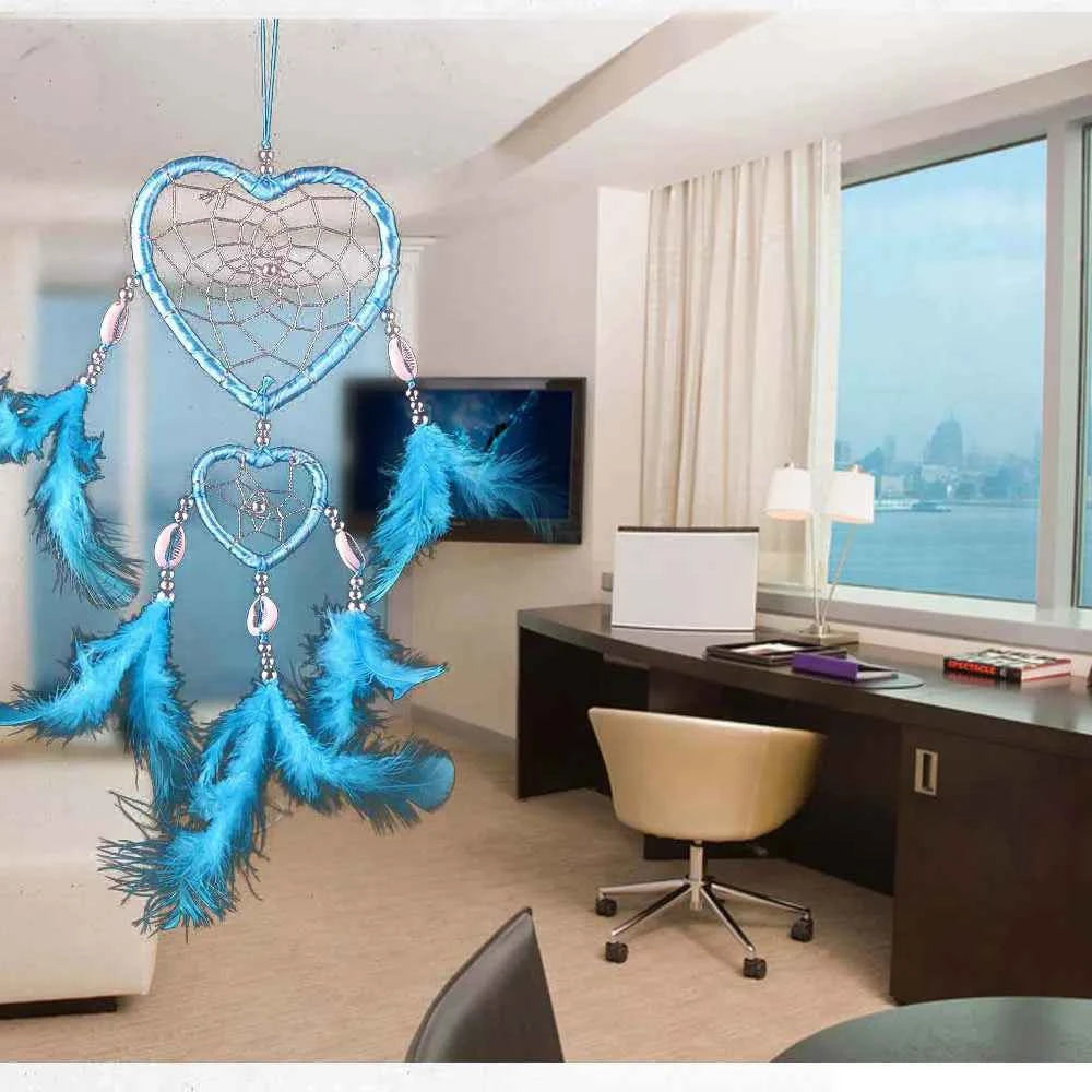 Indian Pink Purple Feather Dreamcatcher Love Wall Hanging Room Decor Handmade Aesthetic Retro Dream Catcher Wind Chime Ornament