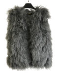 Real Mongolia Sheep Fur Vest - Natural Long Fur Gilet