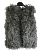 Real Mongolia Sheep Fur Vest - Natural Long Fur Gilet