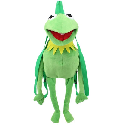 Anime Kermit The Frog Funny Kawaii Plush Doll Hand Puppet Schoolbag Frog Cute Plush Toy Ventriloquist Performance Props For Baby