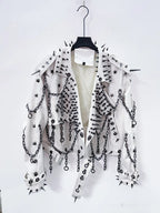 vintage Leather  y2k  Jacket Skull Jacket Punk Jacket  gothic Leather gothic clothes y2k fashion y2k clothes  harajuku Jacket SS69