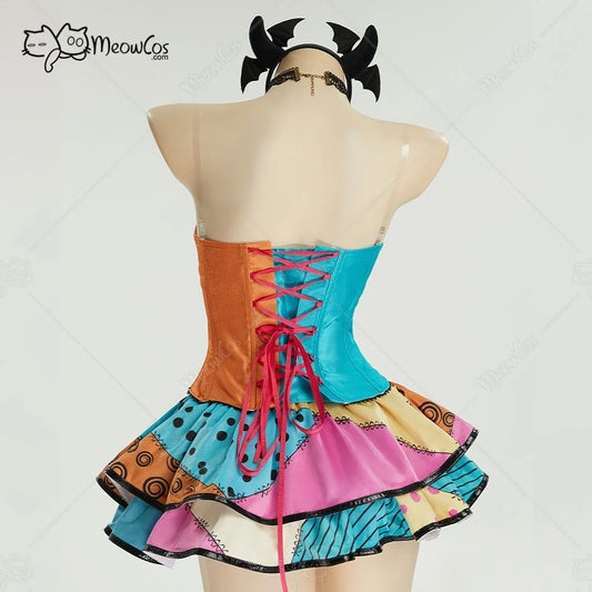 MEOWCOS Gothic Velvet Corset and Double Layered Skirt Costume Set